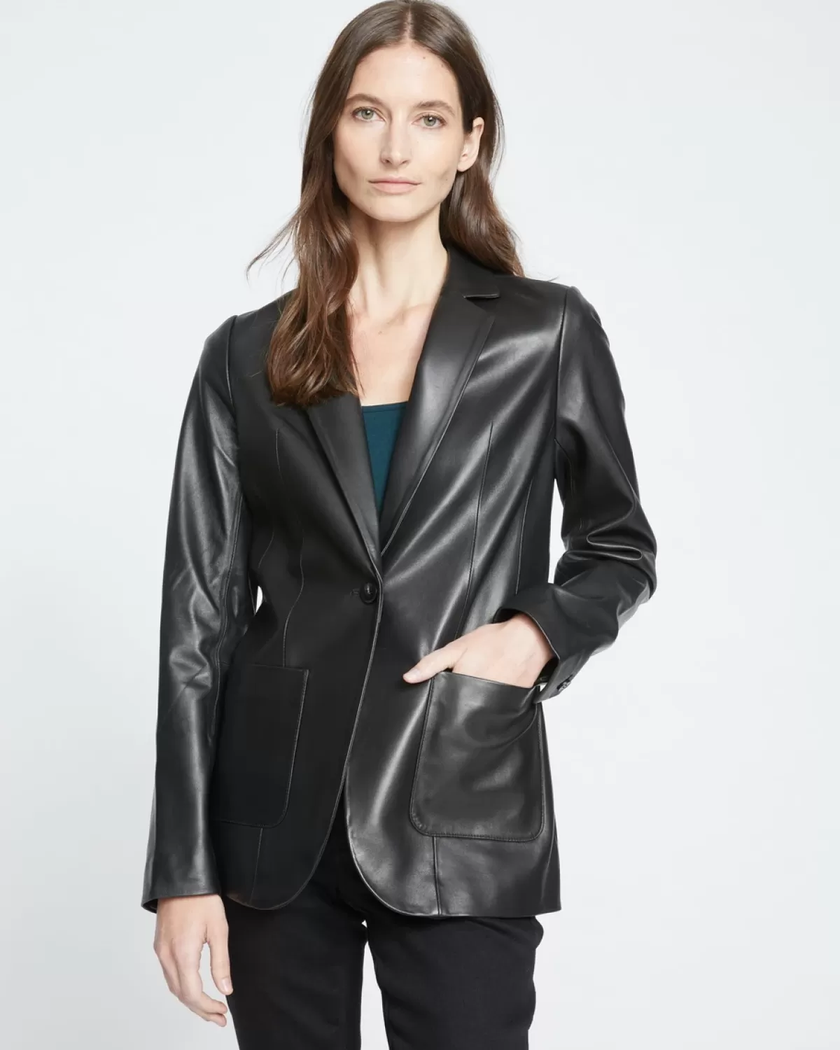 Davis Leather Blazer>Universal Standard Clearance